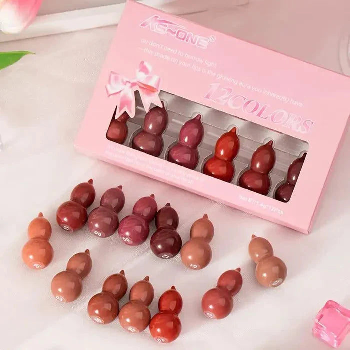 Ks One - 12 Color Mini Peanut Shape Matte Lipsticks